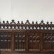 Gothic style carved oak chest bench, 19th century