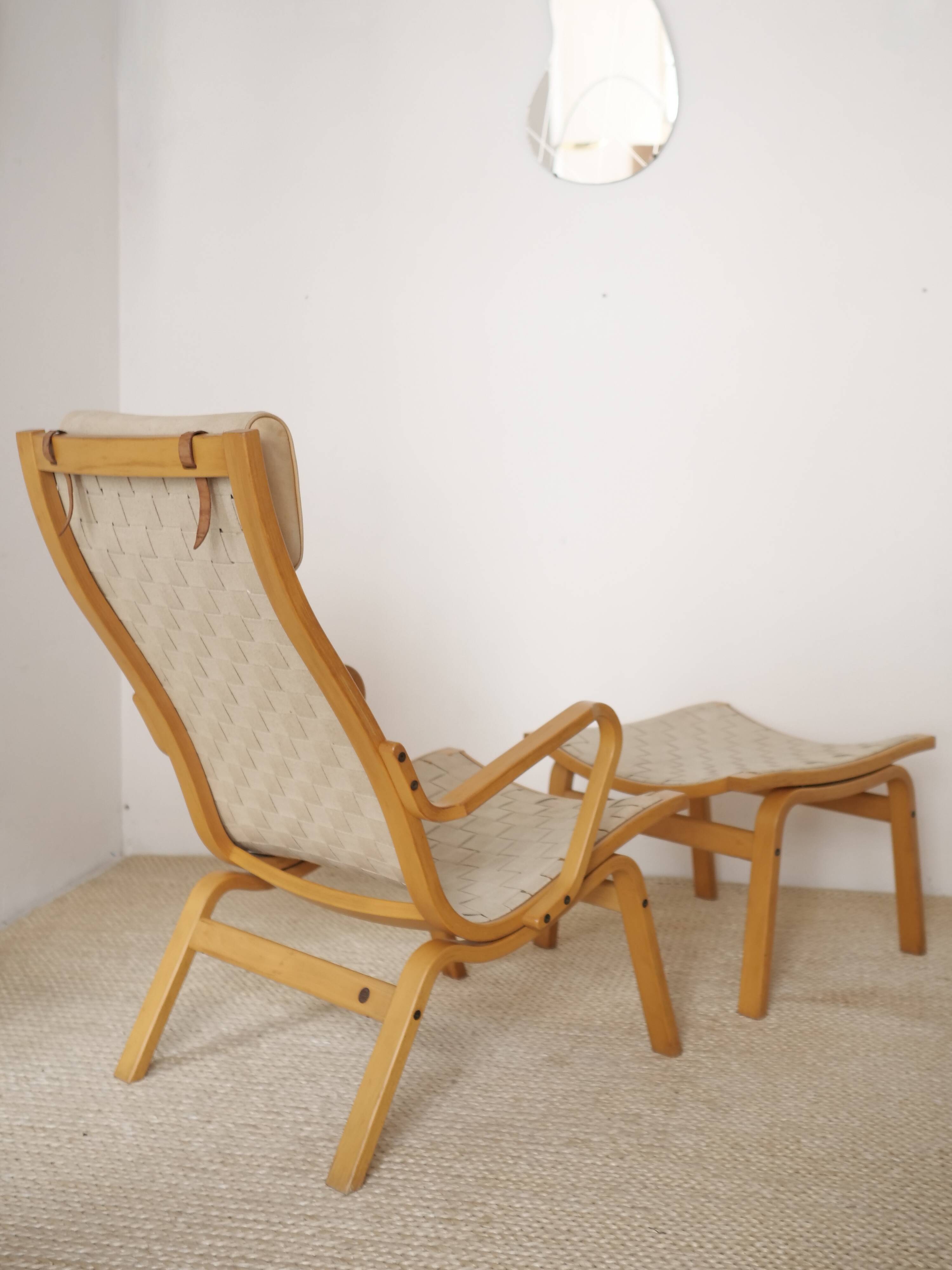 Fauteul Scandinave Finn Ostergaard avec ottoman