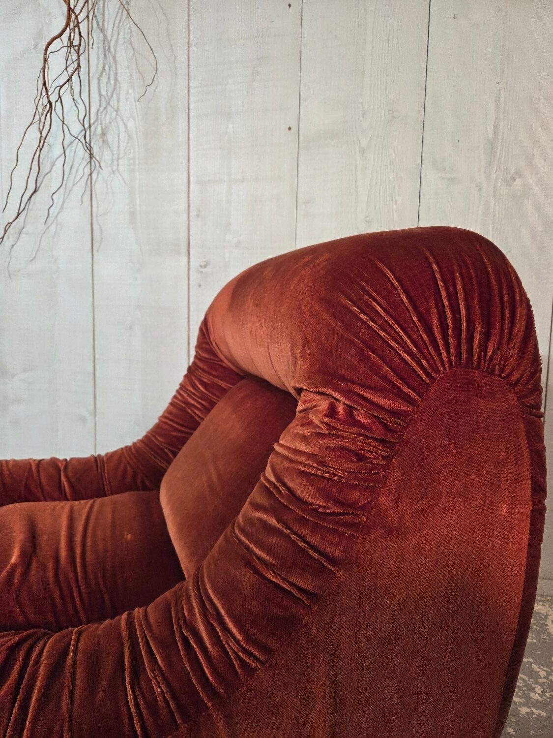 Velvet armchair