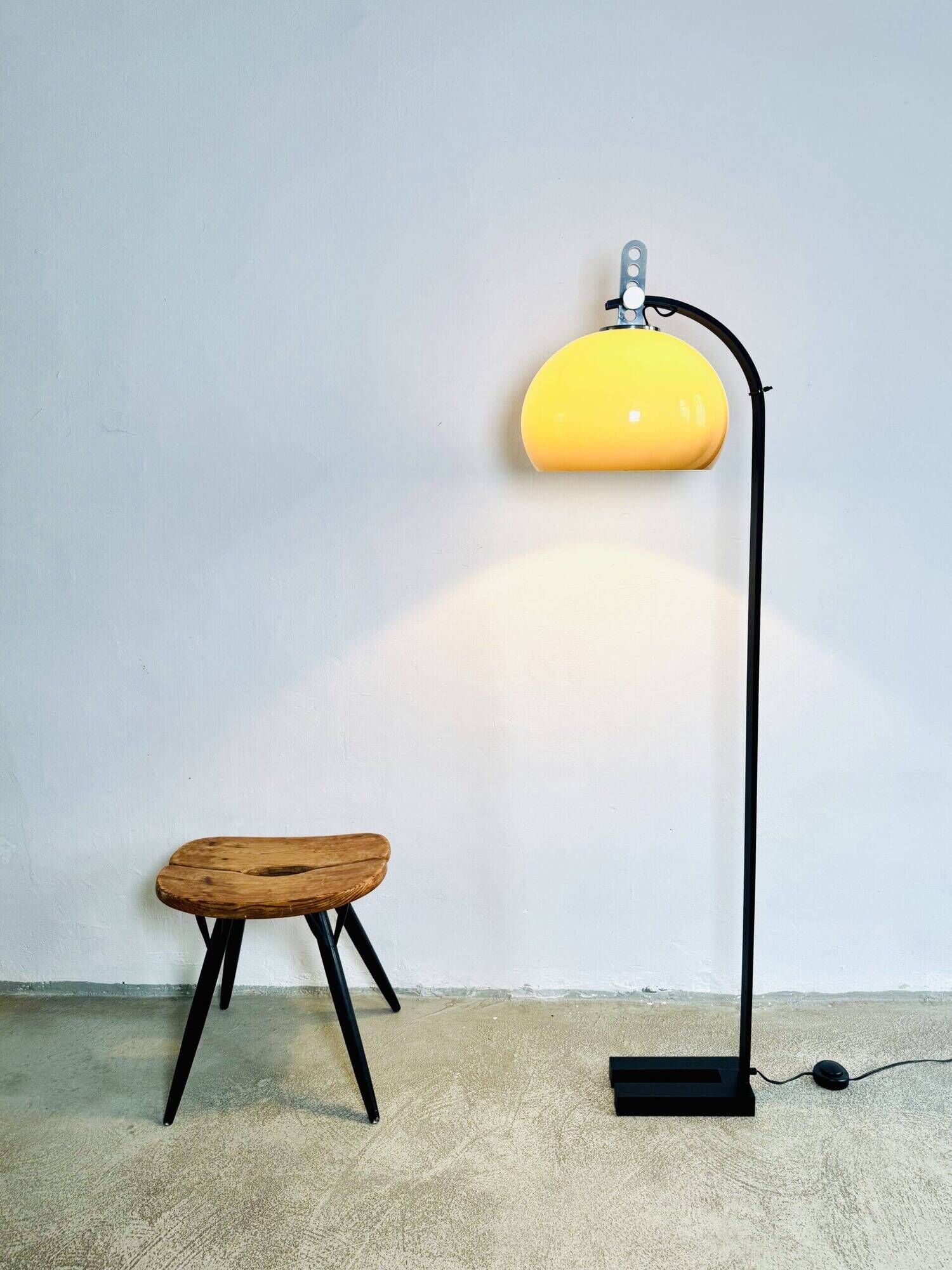 Mushroom Shade Floor Lamp By Dijkstra Lampen, The Netherlands 1970S