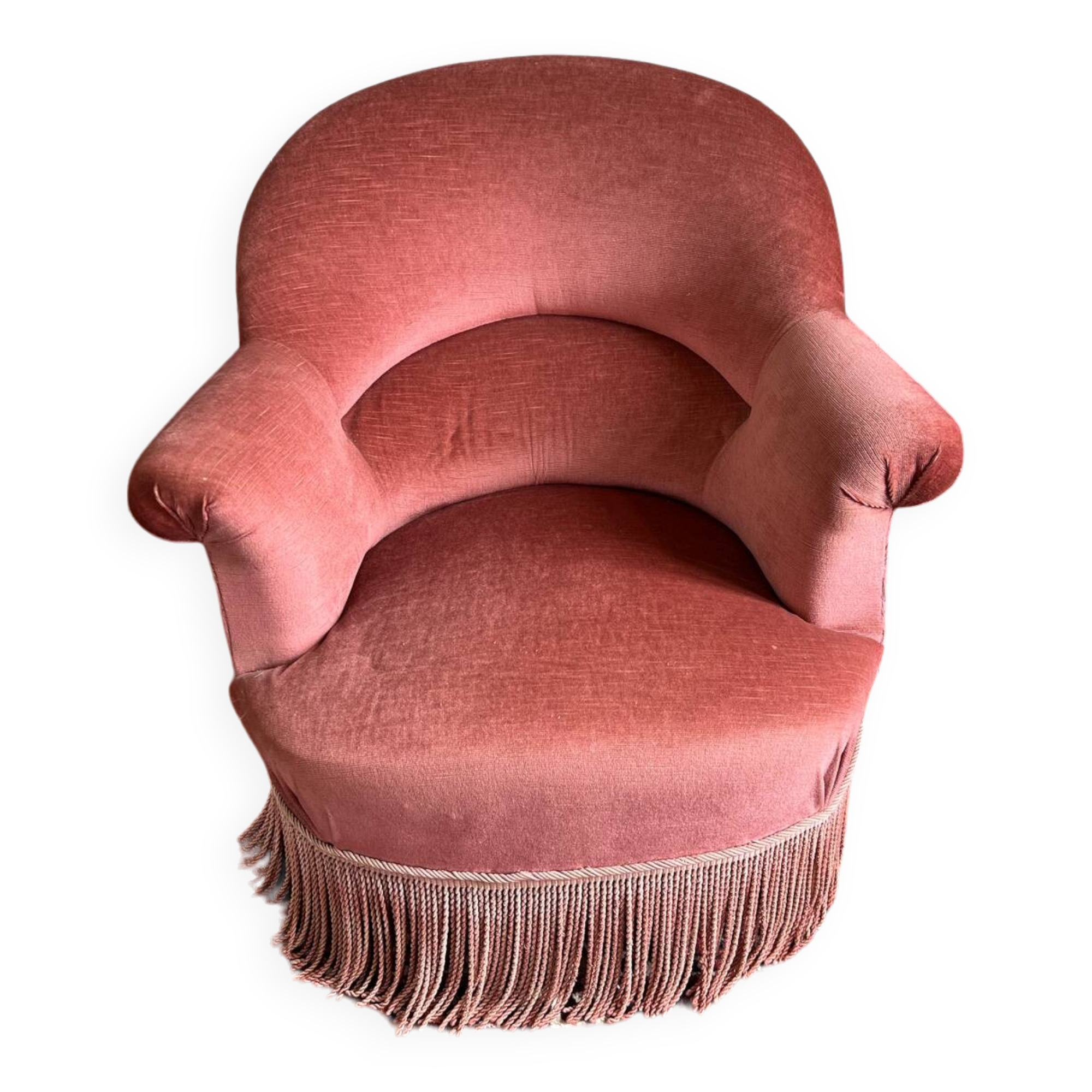 Pink velvet toad chair