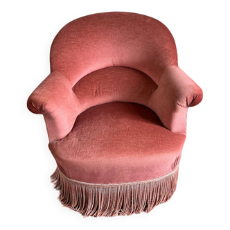 Pink velvet toad chair
