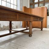 Solid walnut farmhouse castle table 1900 XXL