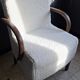 Armchair completely redone moumoute fabrics matching rectangular cushion woodwork mink color