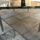 Table basse rectangulaire métal et verre St Gobain bleuté gris 1970