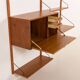 Poul Cadovius wall unit with a bureau and a desk shelf for Cado, 1960s