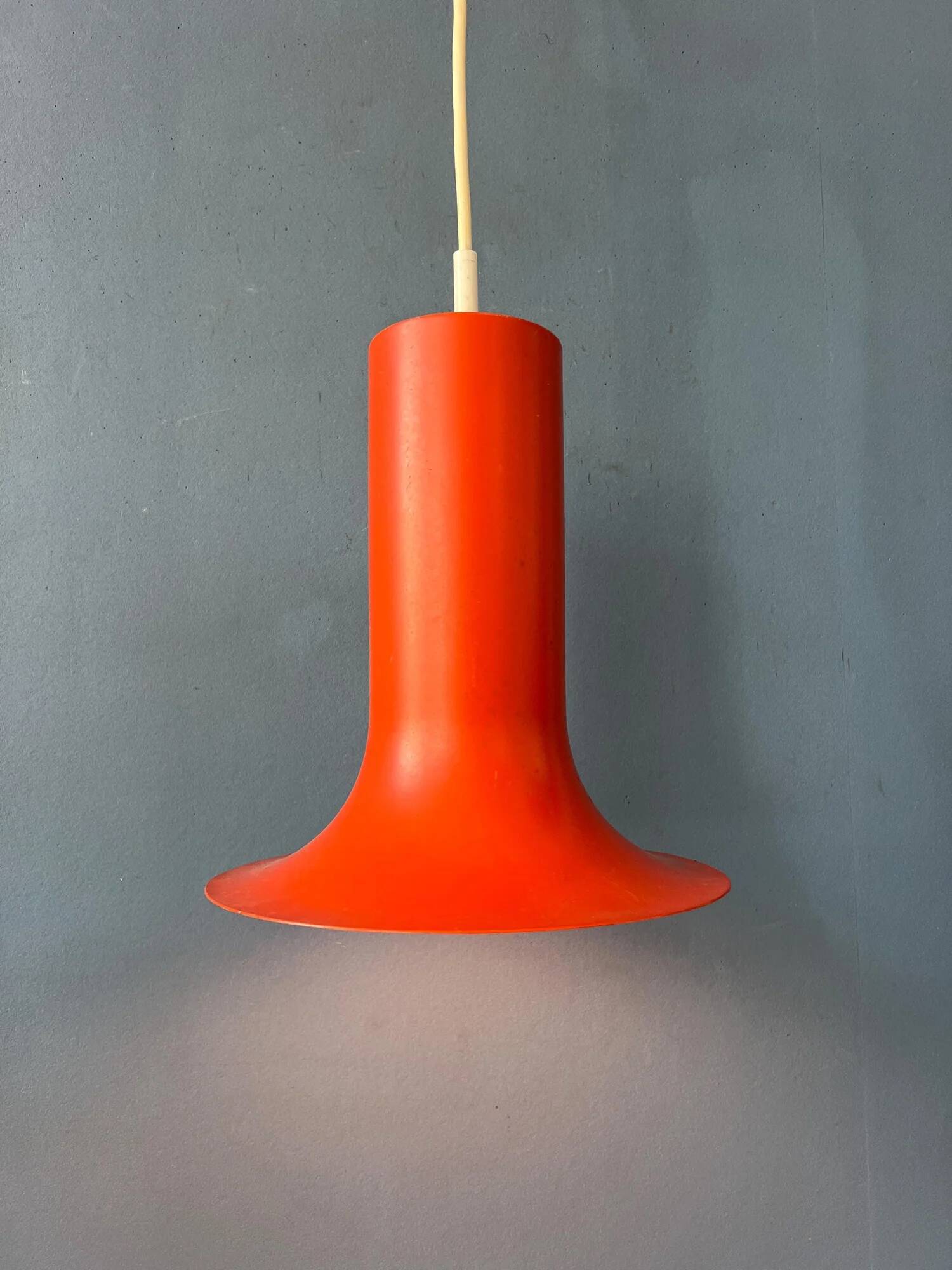 Vintage orange Raak cone pendant lamp