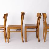 4 chaises de salle à manger « Frankfurter » en hêtre, Allemagne, années 1950