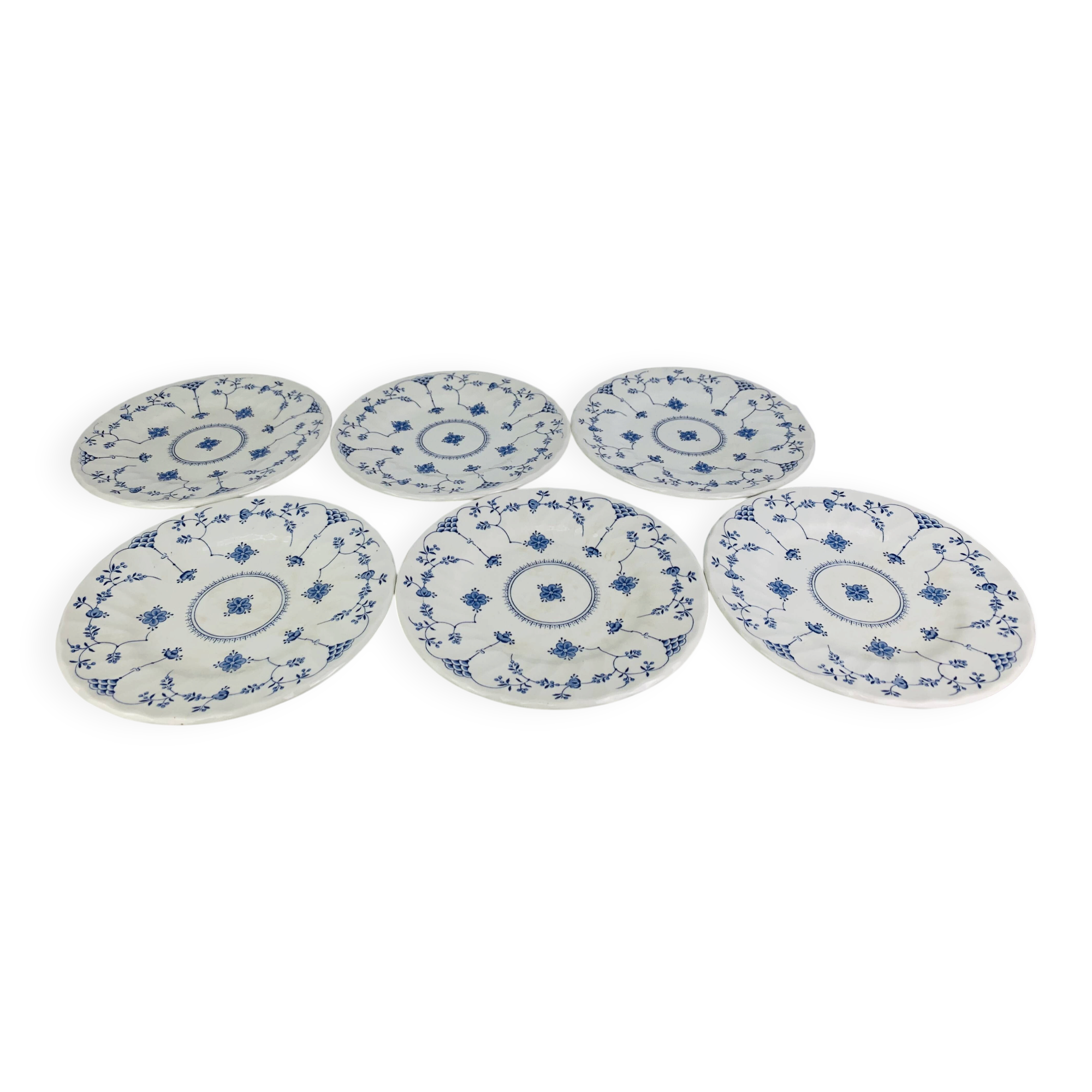 6 dessert plates Myott model Finlandia, English ironstone.