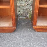 Art Deco oak and marble bedside tables