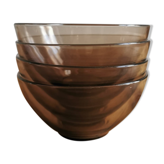 arcopal bowls in vintage grey smoked glass