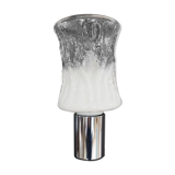 Torch type wall lamp in transparent and white glass