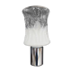 Transparent and white glass torch-type wall light.