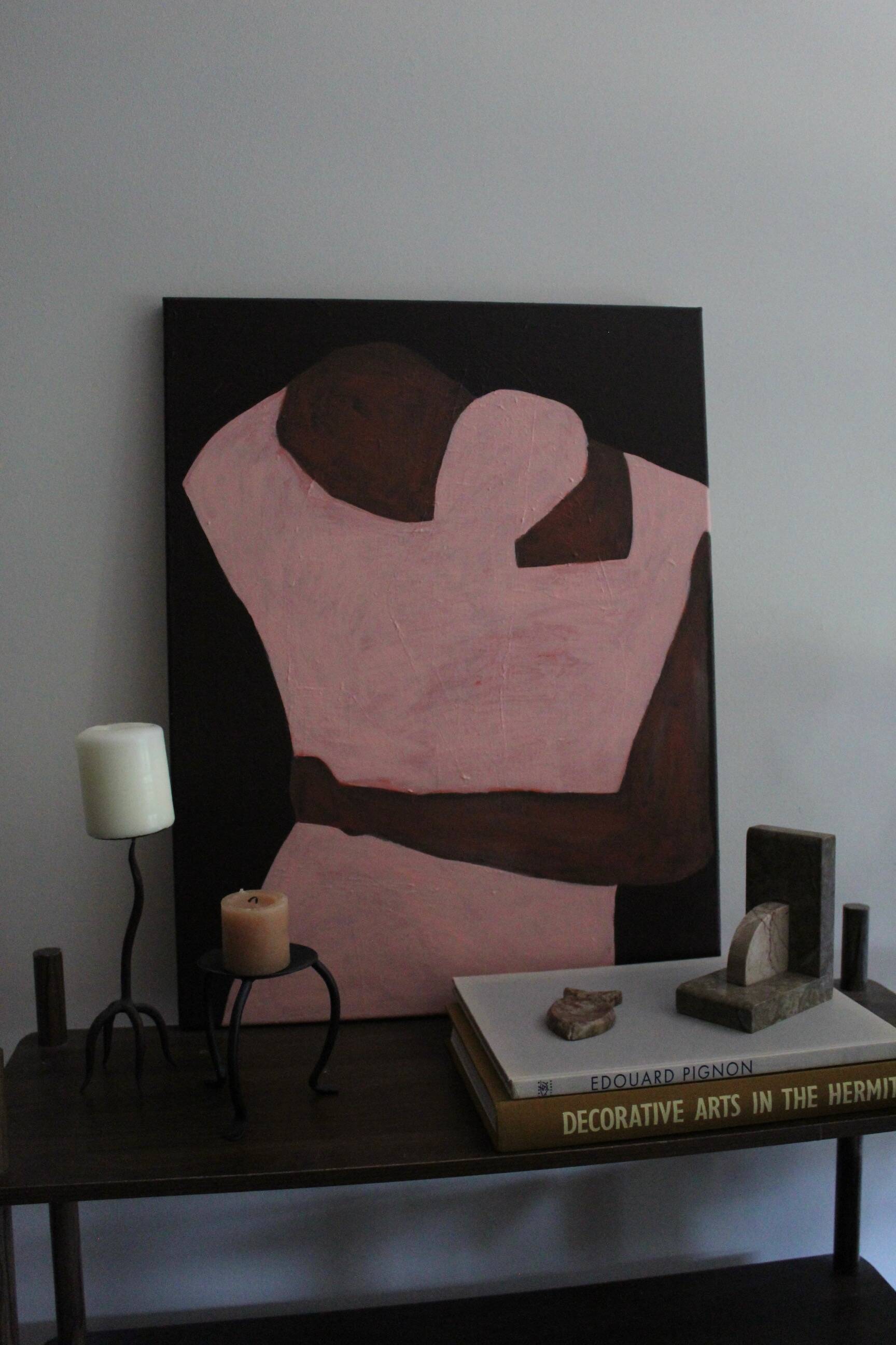 Close to You minimalist couple painting