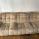 Sofa 3 places Kashima Line Roset velvet beige 70s
