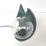 Lamp shape wave shell ceramic green glass globe