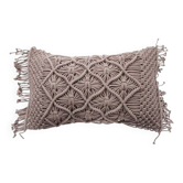 Light purple braided macramé cushion 30x50 cm