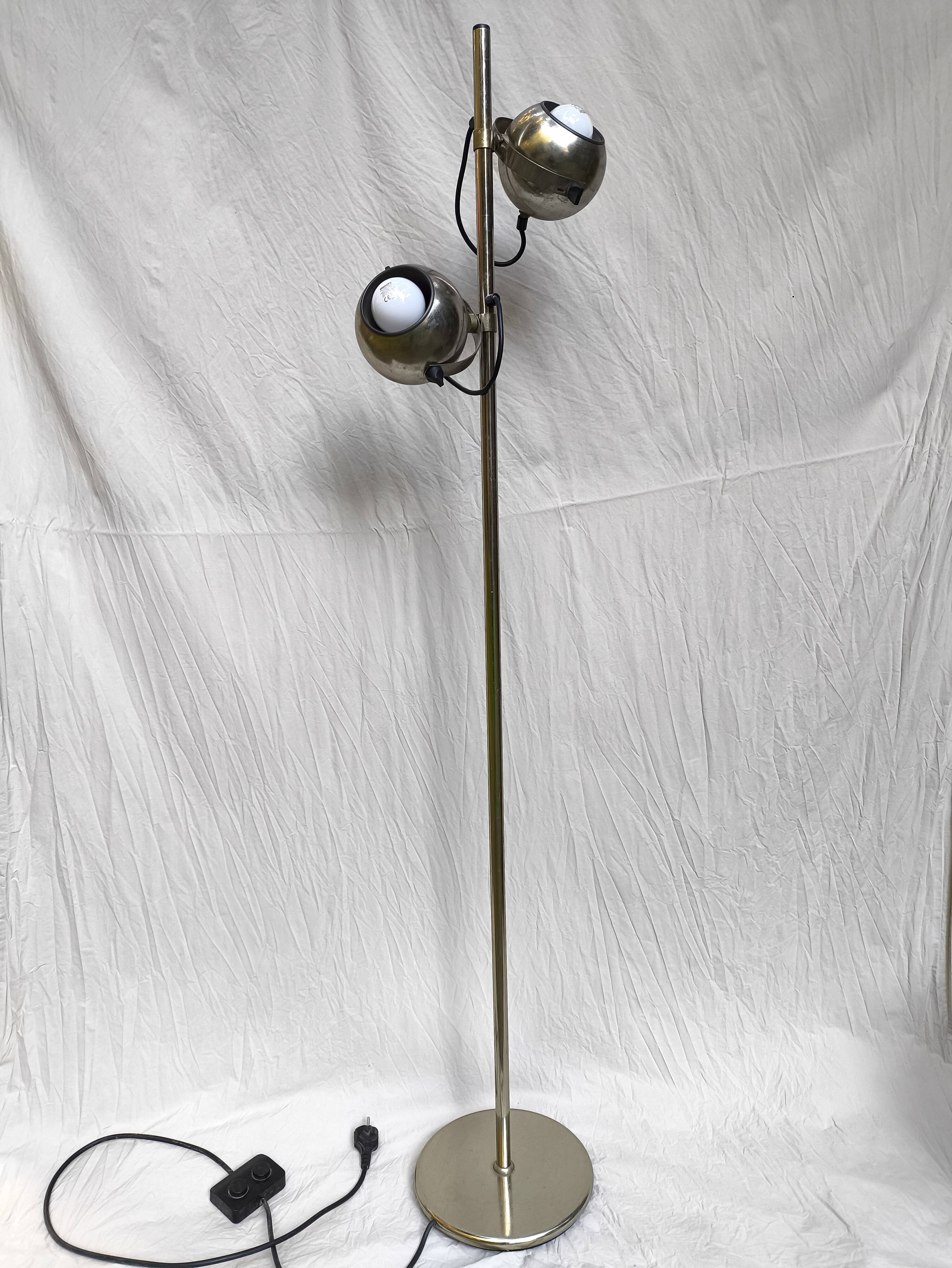 Vintage eyeball chrome floor lamp 1970