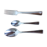 Ercuis silver metal, birth or baptism cutlery box