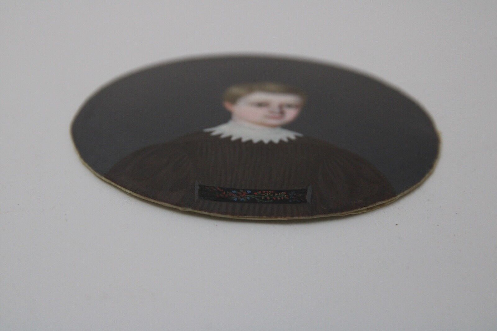 Miniature by p martin young child charles martin 1836 blackened frame