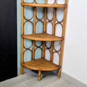 Vintage rattan corner shelf – Natural elegance and airy lines