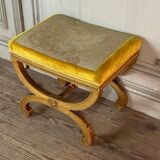 Louis XVI Style Carved and Gilded Wooden Stool Circa 1880