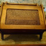 Oak caned magazine rack