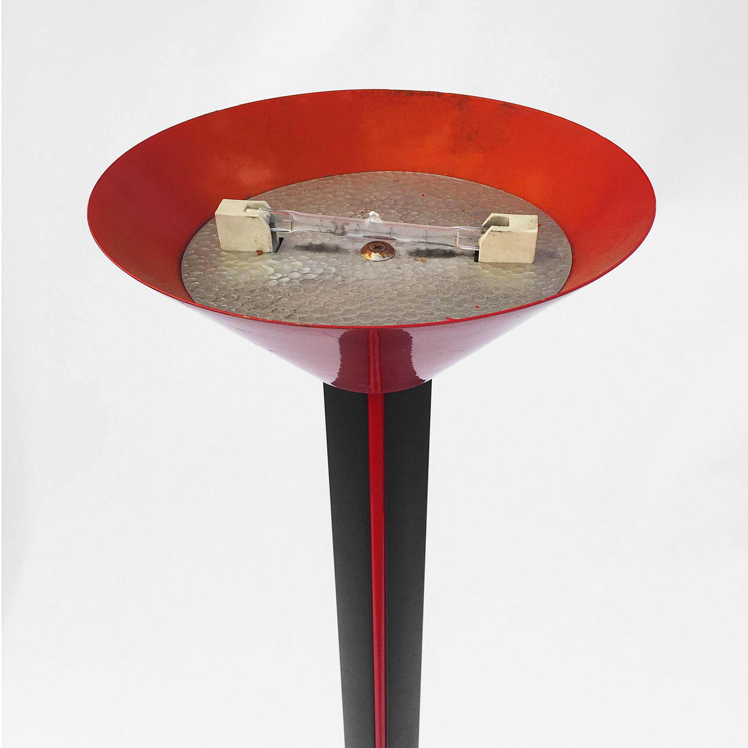 Red black floor lamp uplighter