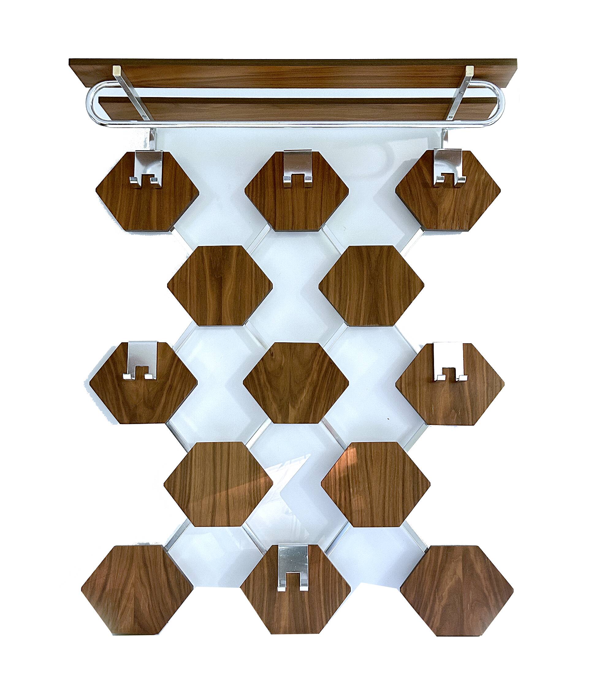 Large Scandinavian Wall Coat Rack , Wood