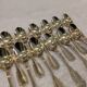 12 Ercuis gold-plated metal mocha spoons with pearl decor, 10.1 cm