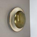 Unique Round Brass Wall Light in Gino Sarfatti Style, Italy 1950s