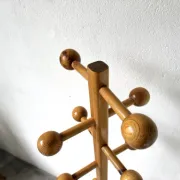 Modernist coat rack in solid pine, 1970s