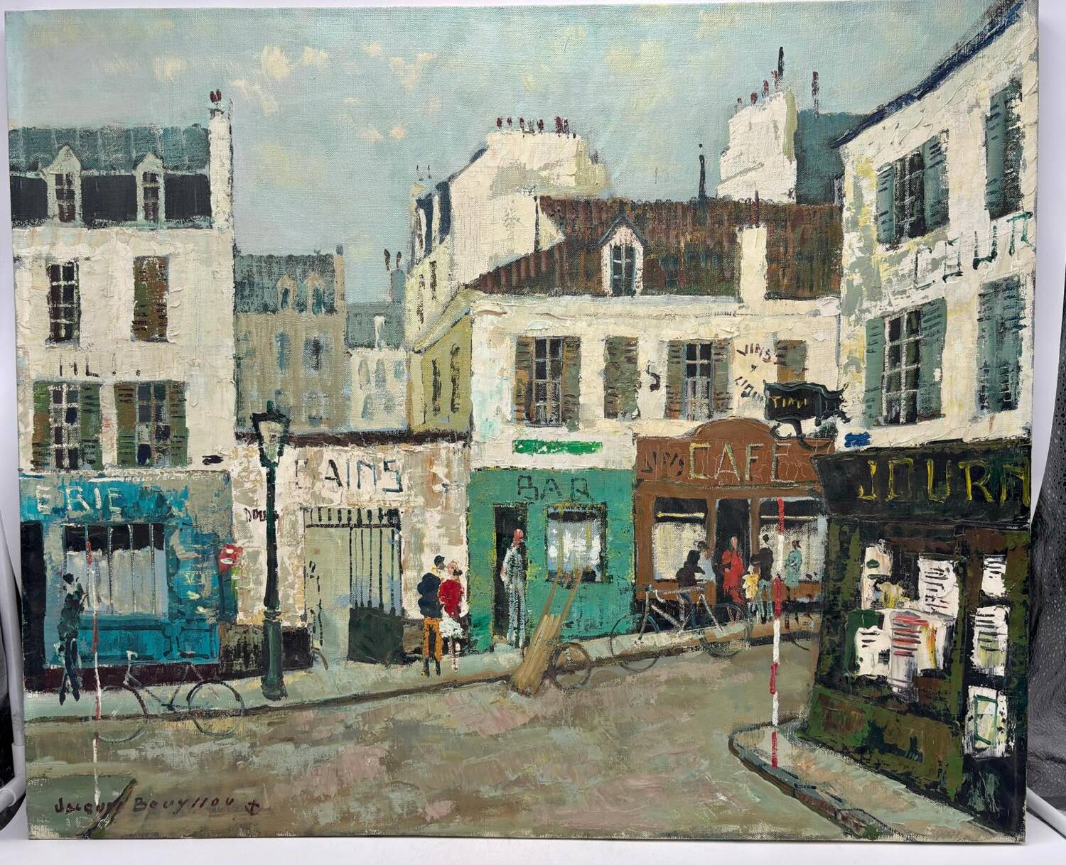 Lively street Jacques Bouyssou Oil on canvas