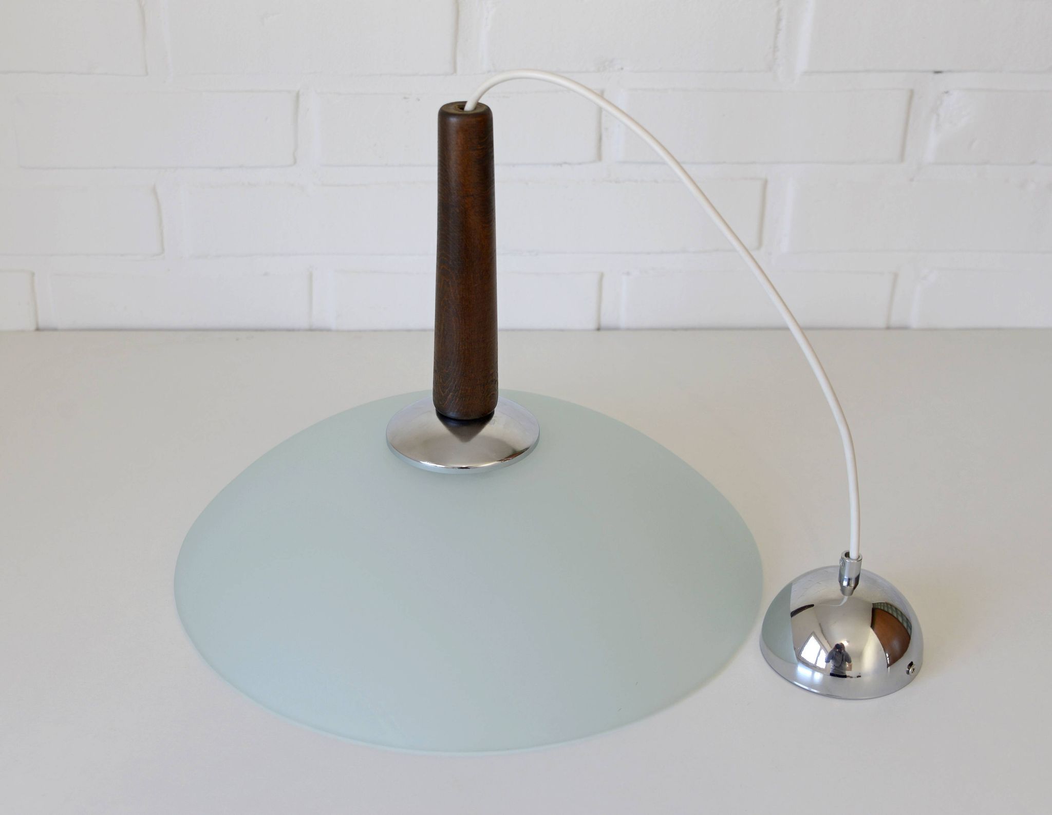 Suspension vintage en verre vert menthe, style moderne du milieu du siècle, années 1970