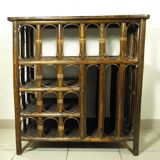 70s rattan hi-fi cabinet