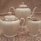 Complete art deco service in Limoges porcelain 12 cups