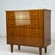 Commode années 60 en bois et laiton