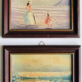 Paintings: Oils on panel - seaside landscapes