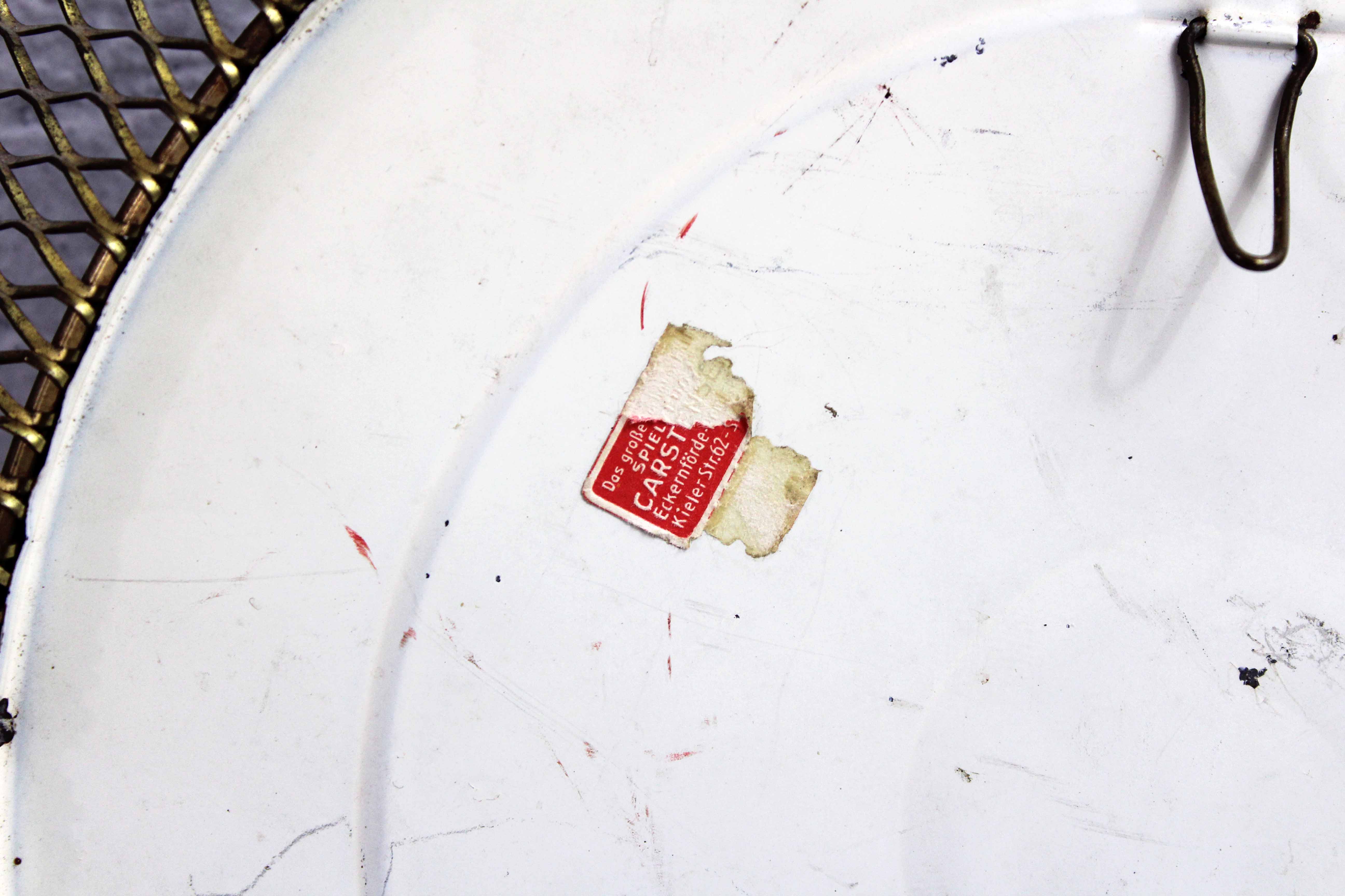 Vintage round mirror in gilded metal