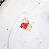 Vintage round mirror in gilded metal