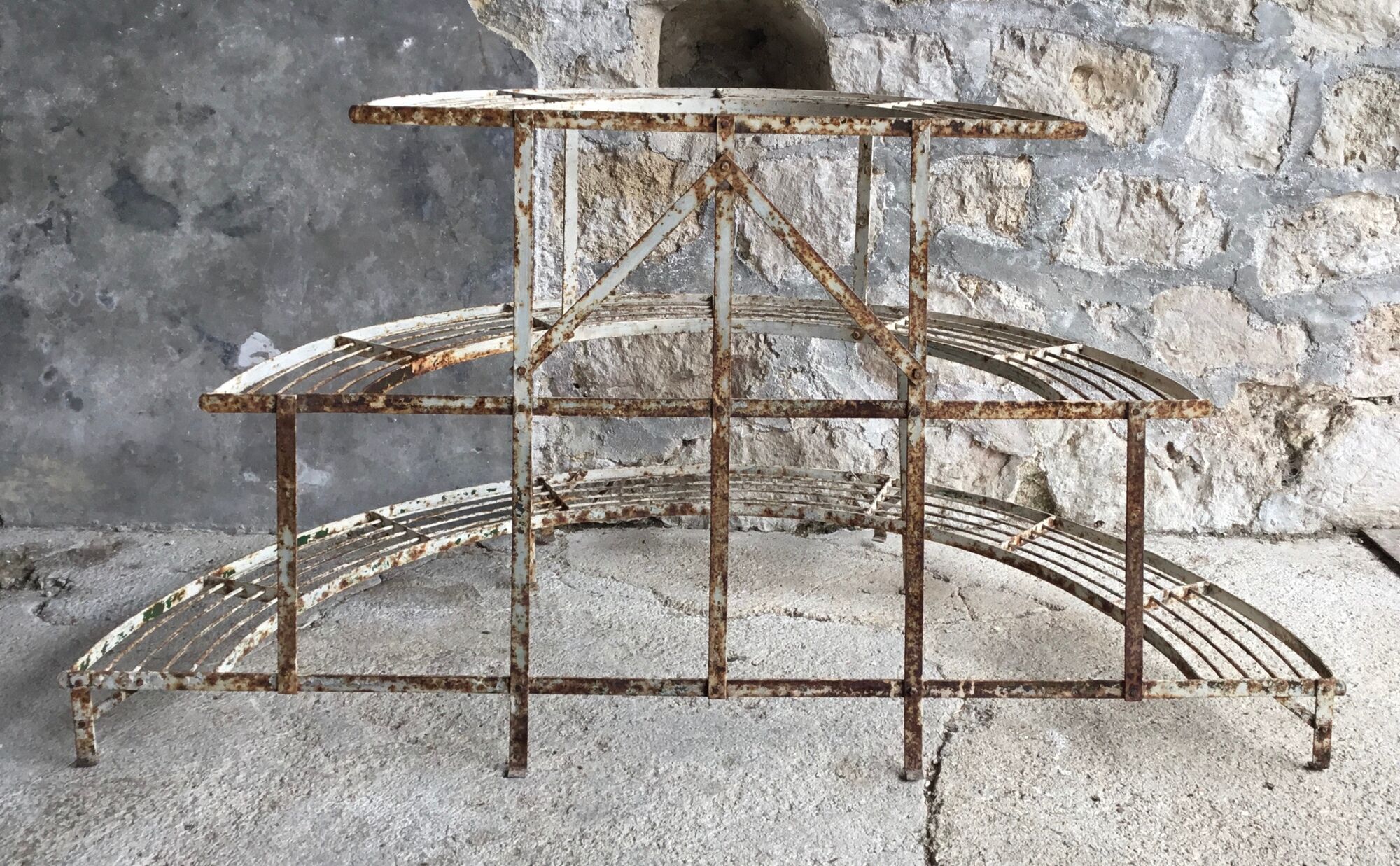 Metal half-moon plant holder 20th century
