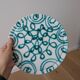 Vintage Gmundner Keramik Green Flamed Flat Plate – Austrian Hand Painted