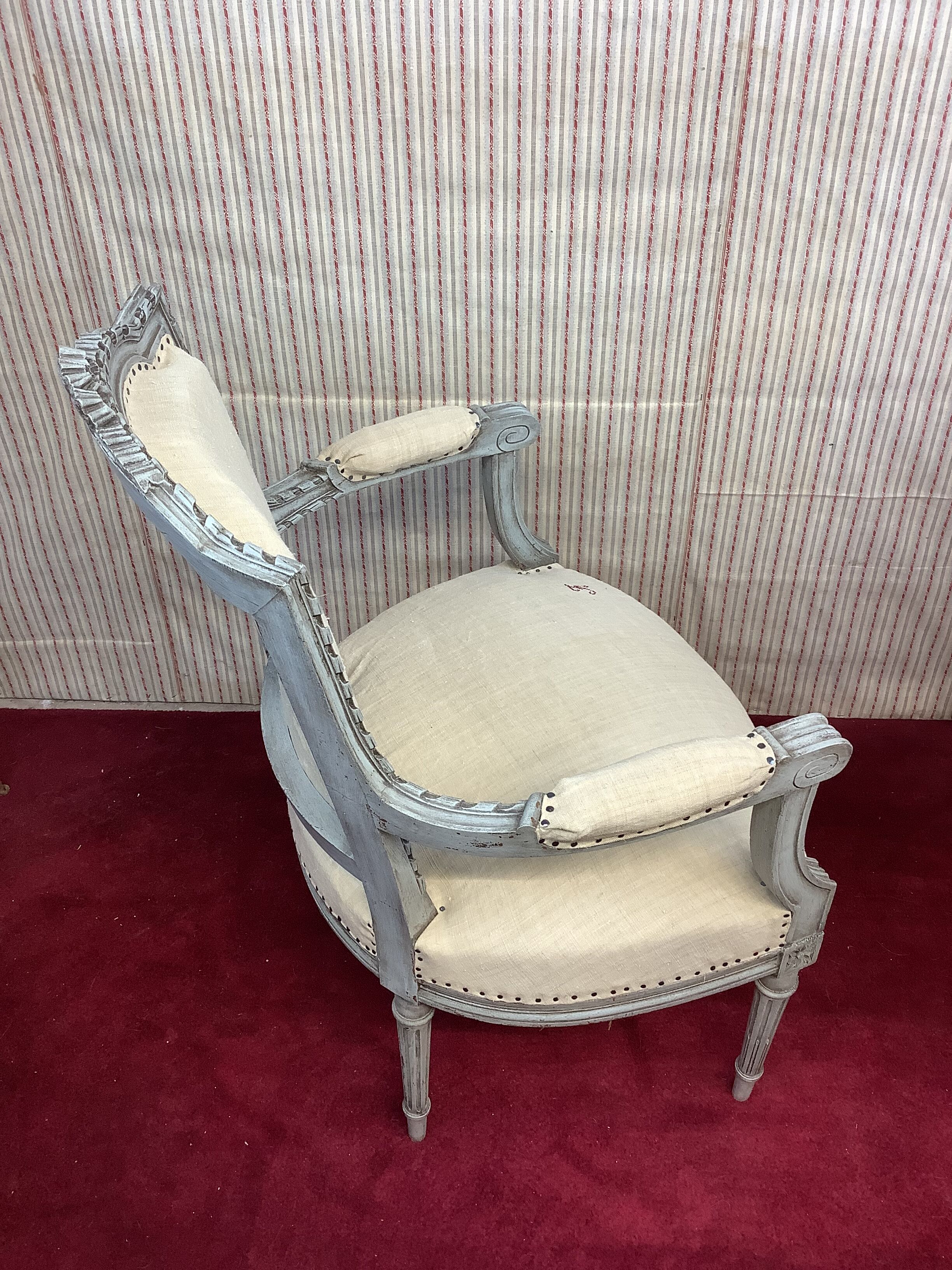 Armchair Cabriolet old Louis XVI style completely renovated