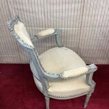 Armchair Cabriolet old Louis XVI style completely renovated