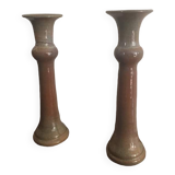 Terracotta candlesticks signed