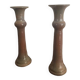Terracotta candlesticks signed