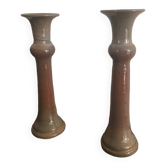 Terracotta candlesticks signed