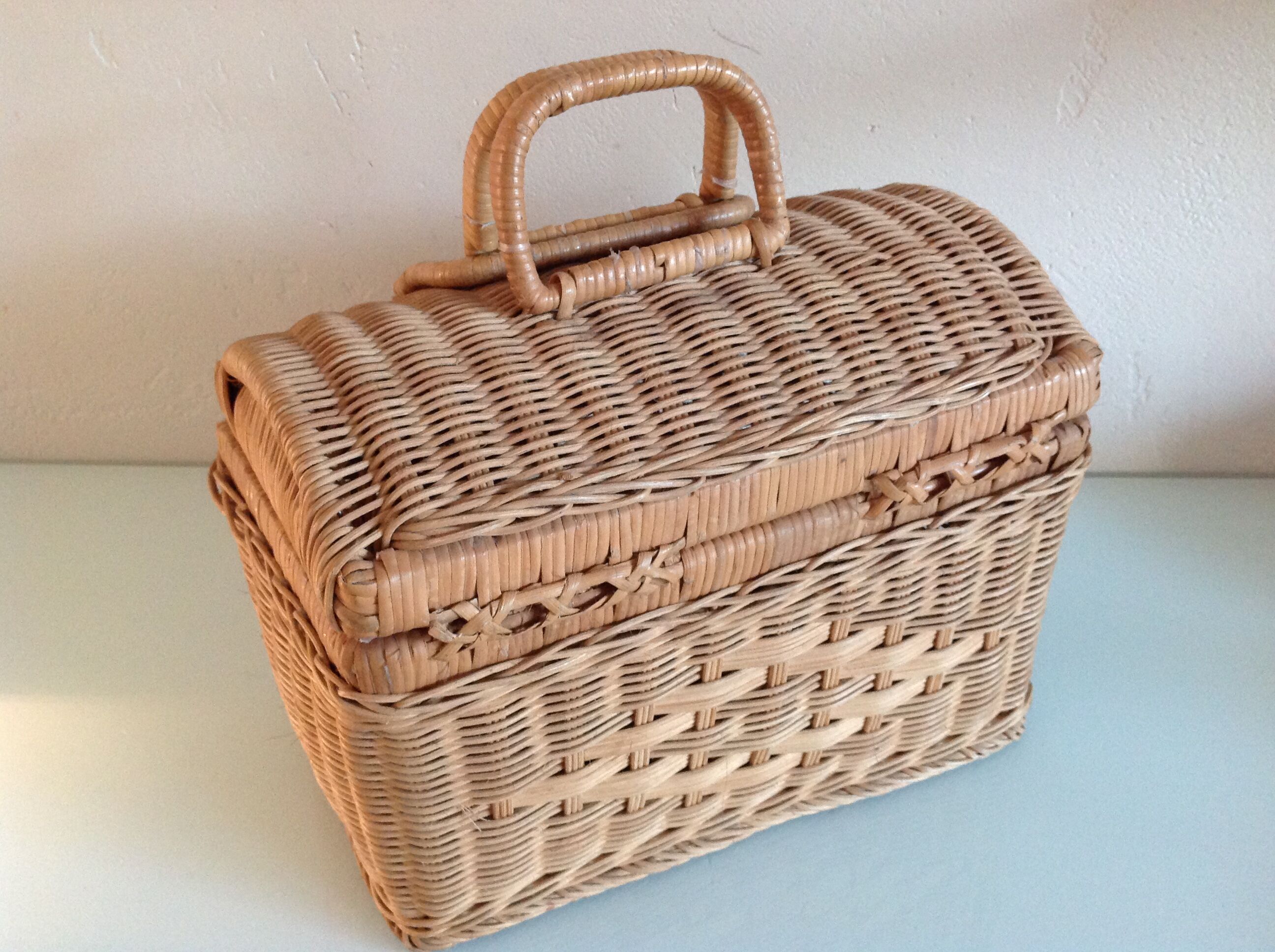Rattan suitcase vintage 60/70