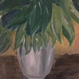 Painting on panel flowers in a vase