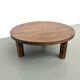 Round coffee table in solid oak, octagonal legs, France, 1950s.